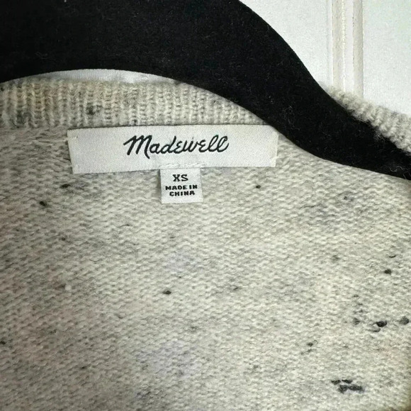 Madewell grey speckle wool blend sweater cardigan open first size XS K24 - Picture 4 of 6
